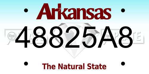 48825A8 Arkansas License Plate