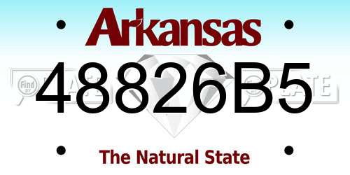 48826B5 Arkansas License Plate