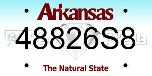 48826S8 Arkansas License Plate