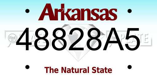 48828A5 Arkansas License Plate