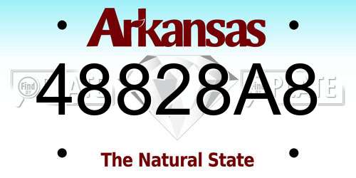 48828A8 Arkansas License Plate