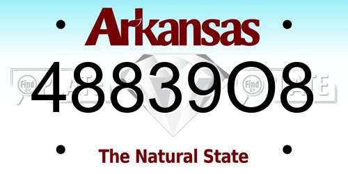 48839O8 Arkansas License Plate