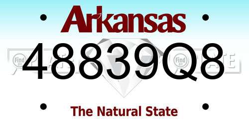 48839Q8 Arkansas License Plate