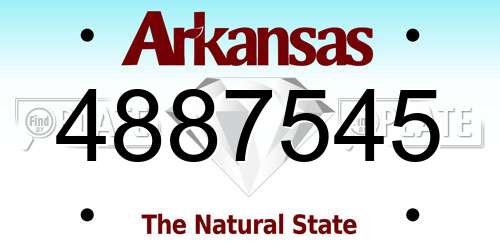 4887545 Arkansas License Plate