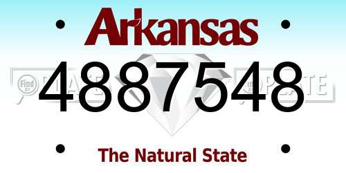 4887548 Arkansas License Plate