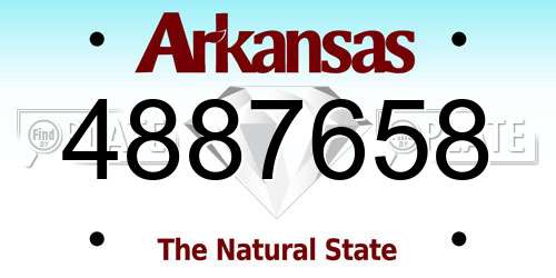 4887658 Arkansas License Plate