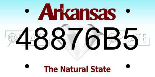 48876B5 Arkansas License Plate