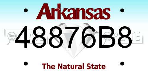 48876B8 Arkansas License Plate