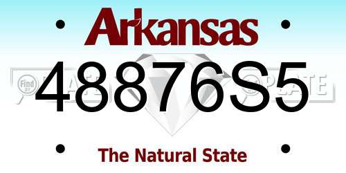 48876S5 Arkansas License Plate