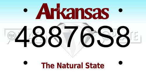 48876S8 Arkansas License Plate