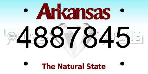 4887845 Arkansas License Plate