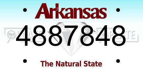 4887848 Arkansas License Plate