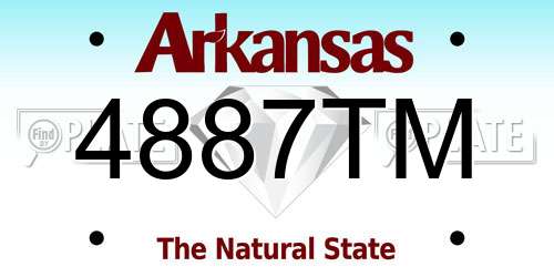 4887TM Arkansas License Plate