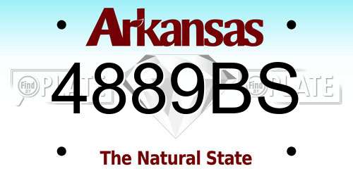 4889BS Arkansas License Plate