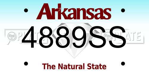 4889SS Arkansas License Plate