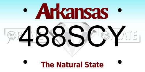488SCY Arkansas License Plate