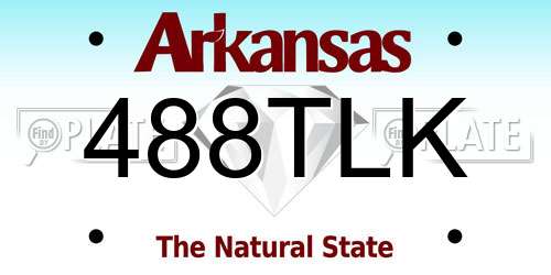 488TLK Arkansas License Plate