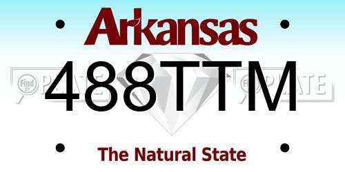 488TTM Arkansas License Plate