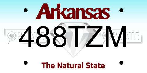488TZM Arkansas License Plate