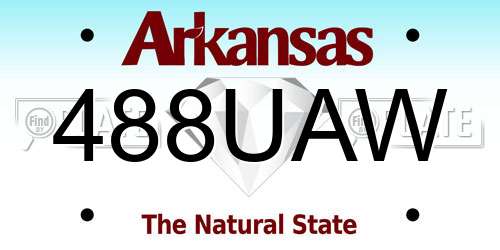 488UAW Arkansas License Plate