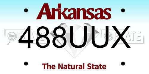 488UUX Arkansas License Plate