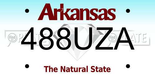 488UZA Arkansas License Plate
