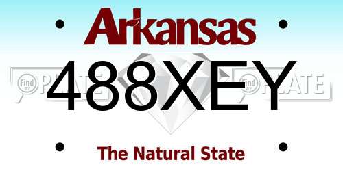 488XEY Arkansas License Plate