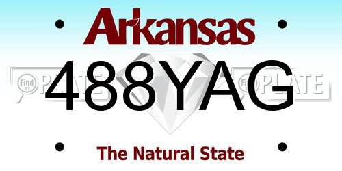 488YAG Arkansas License Plate