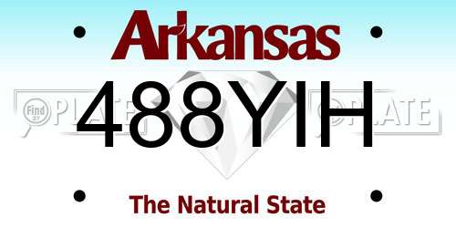 488YIH Arkansas License Plate