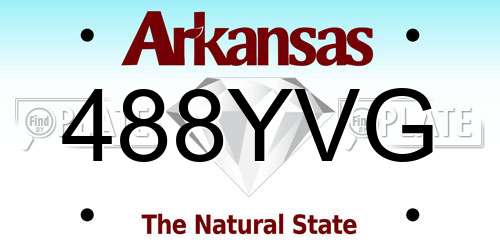 488YVG Arkansas License Plate