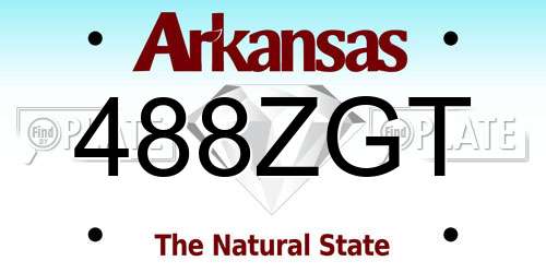 488ZGT Arkansas License Plate