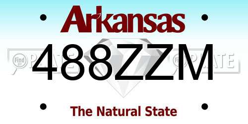 488ZZM Arkansas License Plate