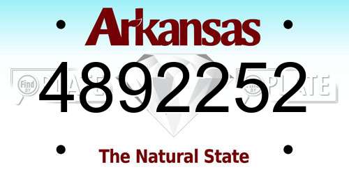 4892252 Arkansas License Plate