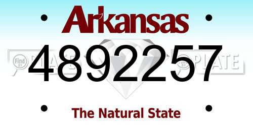4892257 Arkansas License Plate