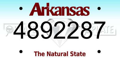 4892287 Arkansas License Plate