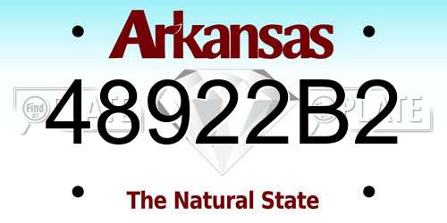 48922B2 Arkansas License Plate