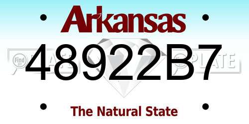 48922B7 Arkansas License Plate