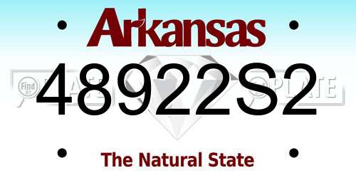 48922S2 Arkansas License Plate
