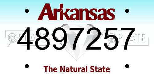 4897257 Arkansas License Plate