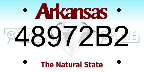 48972B2 Arkansas License Plate