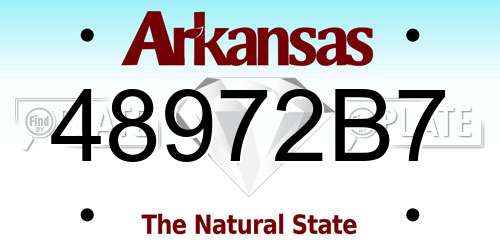 48972B7 Arkansas License Plate