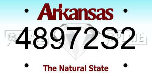 48972S2 Arkansas License Plate
