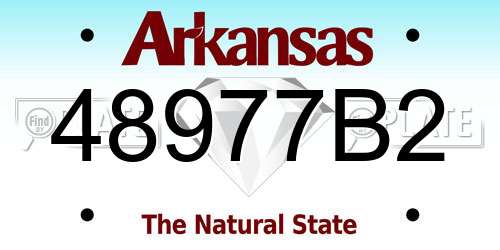 48977B2 Arkansas License Plate