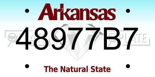 48977B7 Arkansas License Plate