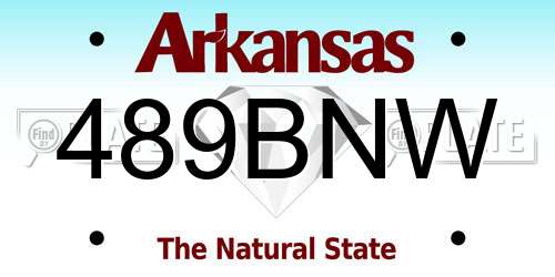 489BNW Arkansas License Plate