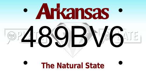 489BV6 Arkansas License Plate