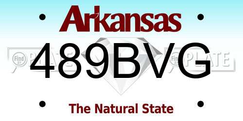 489BVG Arkansas License Plate