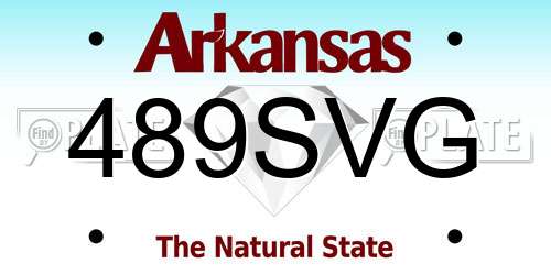 489SVG Arkansas License Plate