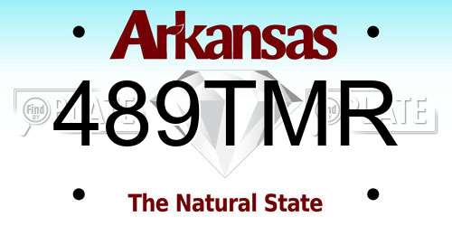489TMR Arkansas License Plate