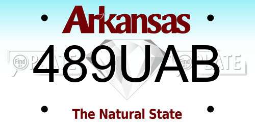 489UAB Arkansas License Plate